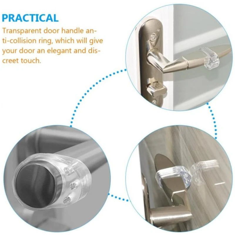 New 8-1PC Handles Door Stopper Punch-free Door Stops Transparent Round Protection Door Knob Bumper Walls Furniture Protector Pad