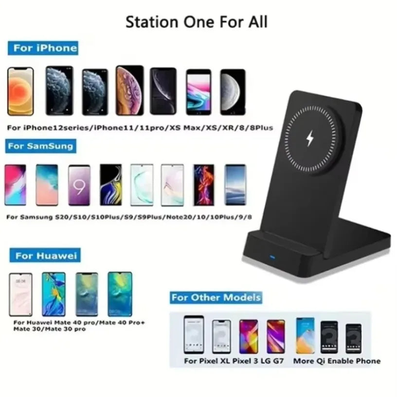 Magnetic Fast Charging Station 30W Wireless Charger Desktop Fold Smart Phone Holder Charge For Magsafe iPhone 16 15 14 13 12 Pro