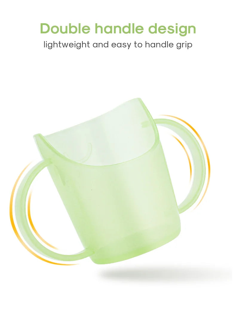 Baby learns to drink water cup, baby drinks water and milk, anti choking and nose protection, slanted mouth cup