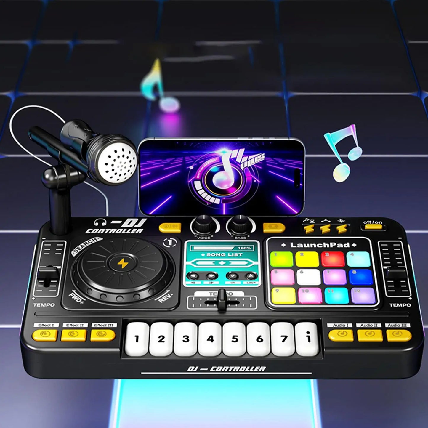 Kids Simulation DJ Mixer Controller Toys, Multi-function Music Effects Electronic Learning Game toys, Birthday Gift For Children