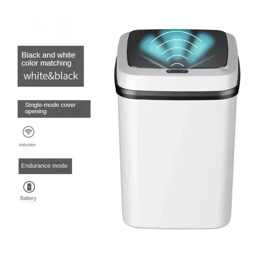 Bathroom sensor trash can, kitchen trash can, 13L large capacity, bathroom smart trash can, fully automatic smart trash can.