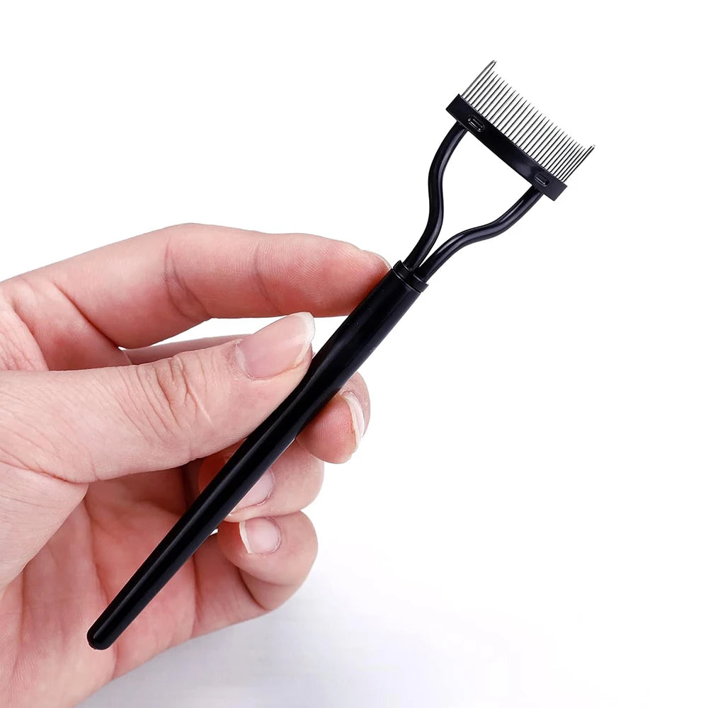 1 Piece Steel Needle Eyelash Comb, Semi-Arc Portable Grafting Eyelash Brush, Eyelash Molding Tools, False Eyelash AIDS
