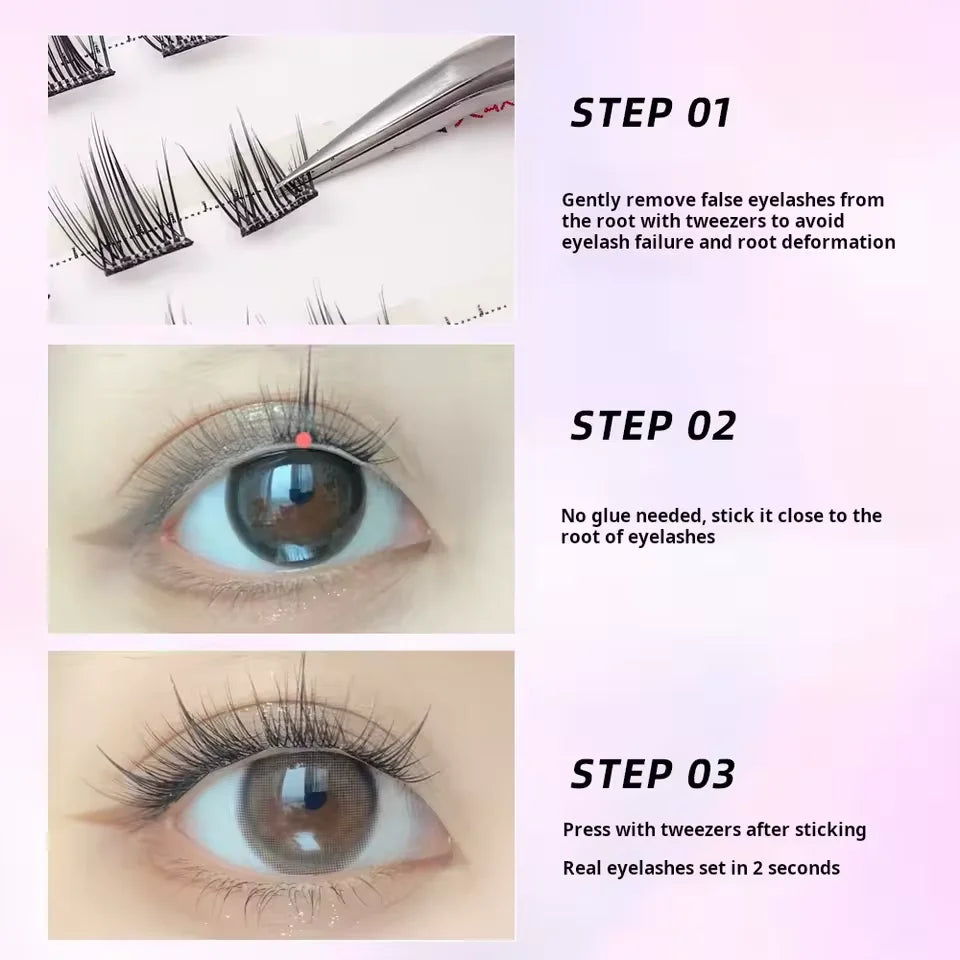6Pairs Self-Adhesive Eyelash Kit – No Glue Needed, DIY Natural to Glam Look, Soft & Reusable, Certified for Global Beauty Users
