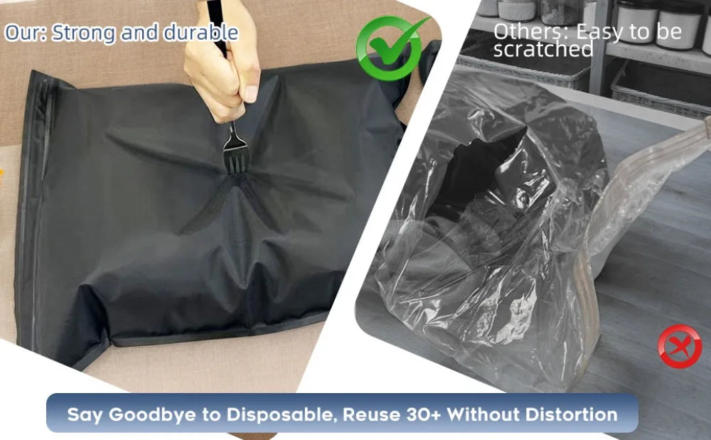 Reusable Hand Roll Vacuum Bags Space Saver Dustproof Vacuum Compression Bag Portable Luggage Vacuum Storage Bag for Travel