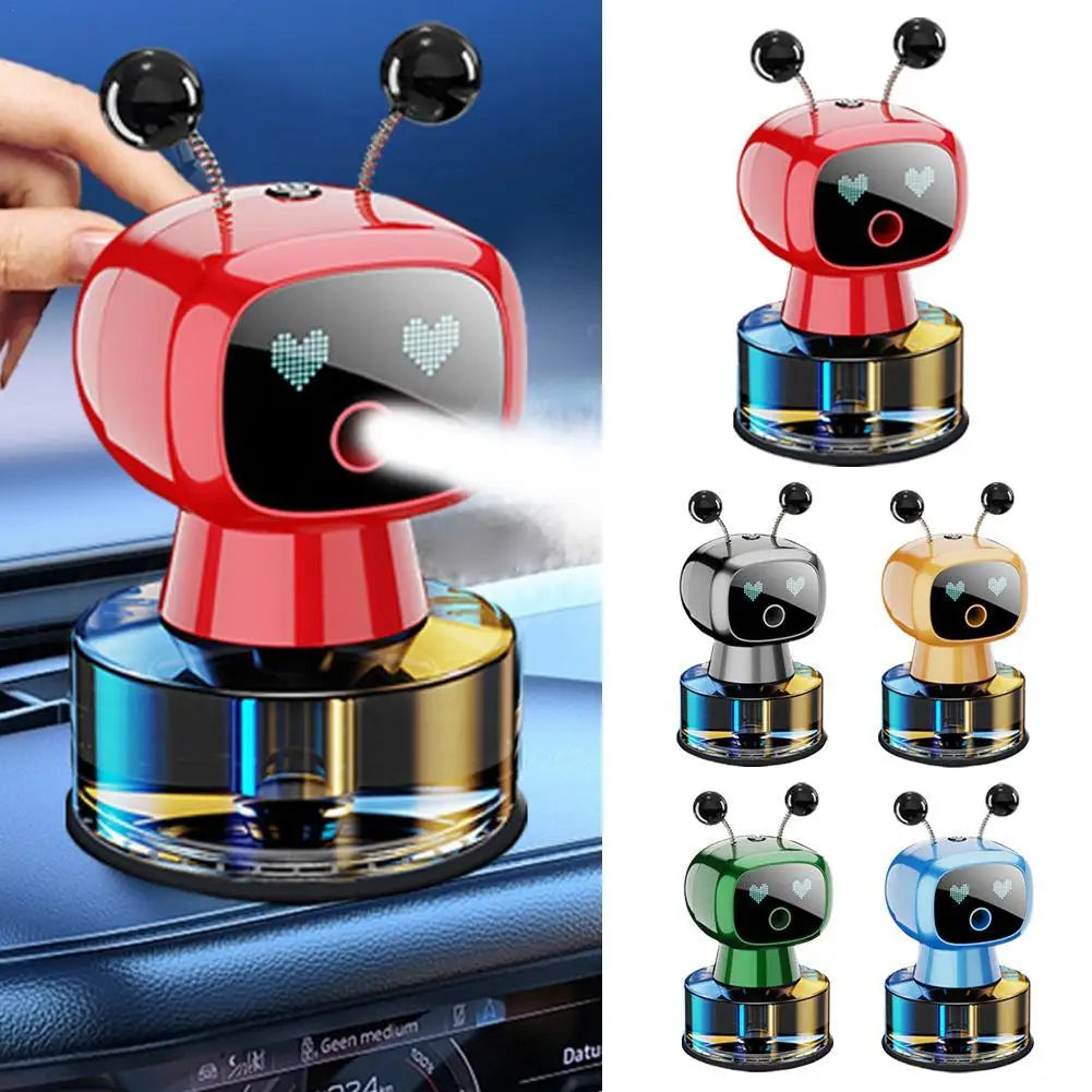 Smart Car Air Freshener AI Rechargeable Car Aroma Diffuser Smart Eyes 4 Levels Of Adjustable Intelligent Car Diffuser Gift