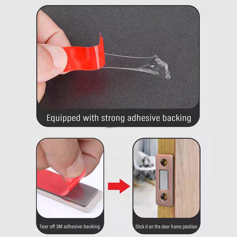 Cabinet Catches Stopper L-type Ultra Thin Door Strong Magnets Invisible No Nail Needed Adhesive Drawer Magnet Lock Closet Closer