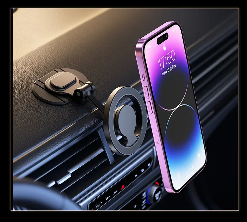 1040° Rotation Magnetic Car Phone Holder All-Metal Magnetic Cell Phone Stand Dashboard Mount For Magsafe iPhone 16 15 14 13 12