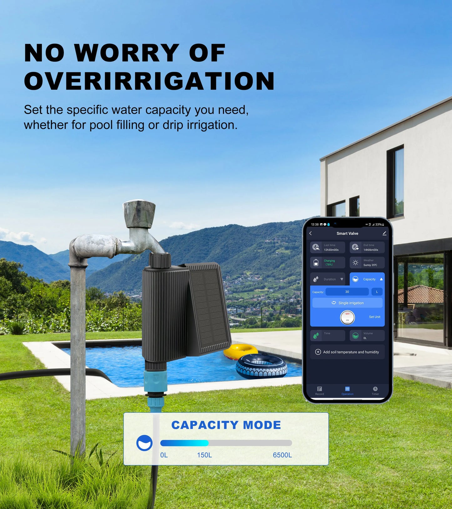 GIRIER Tuya Smart Water Timer Solar Powered Wifi Hose Faucet Timer with Brass Inlet Programmable Sprinkler Timer No Hub Required