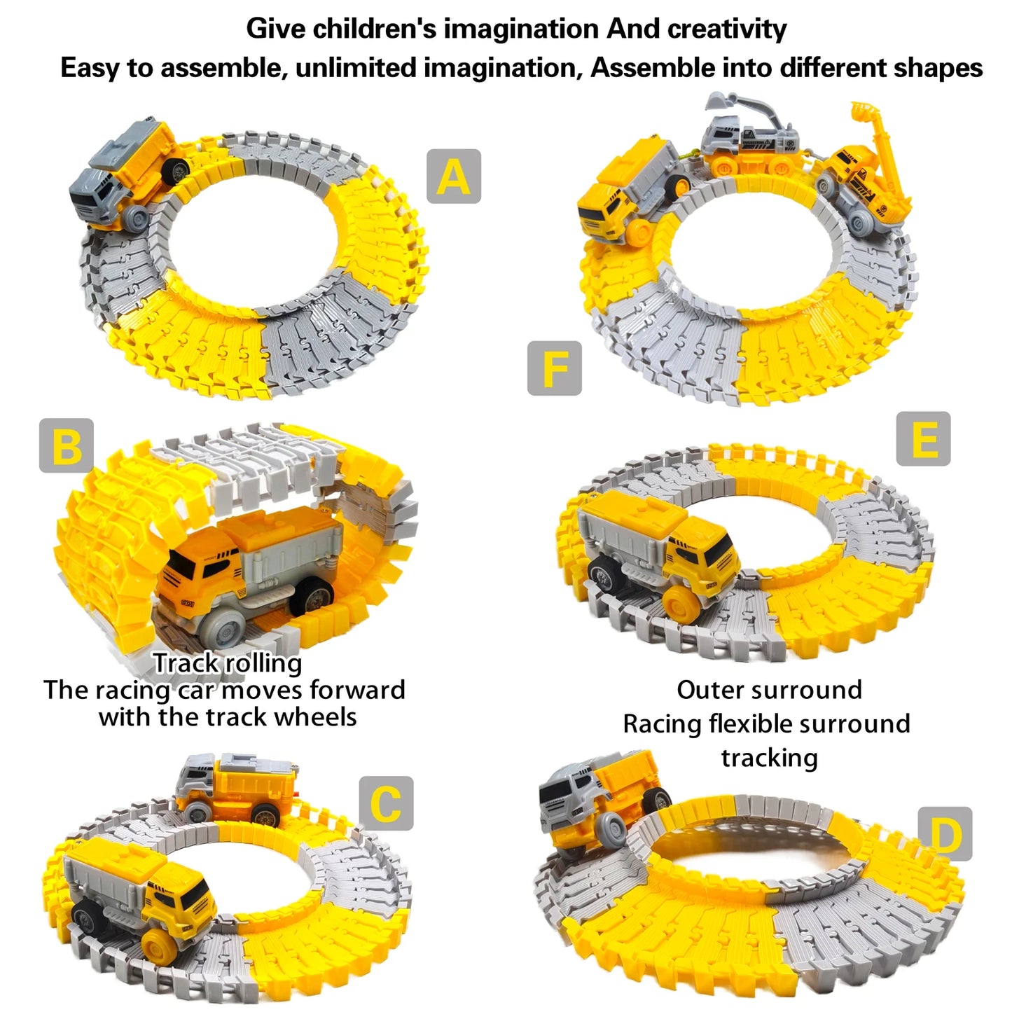 Kids Electric Track Toy Engineering Mini Car Boy Toys Track Car Train Educational Toys for Children Birthday Christmas Gifts