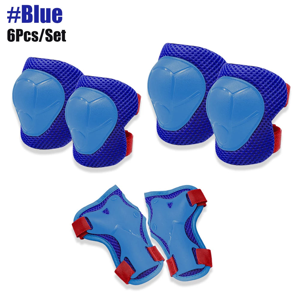 6PCS Kids Protective Gear Set Knee Pads for  3-14 Years Toddler Knee & Elbow Pads with Wrist Guards 3 in 1 for Skating Cycling