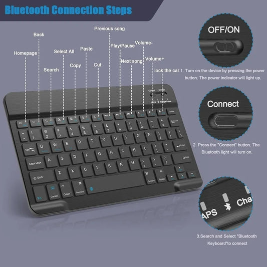 Bluetooth Wireless Keyboard Mini Keyboard For Laptop Tablet Phone Ipad Xiaomi Rechargeable Gaming Keyboard Android iOS Windows