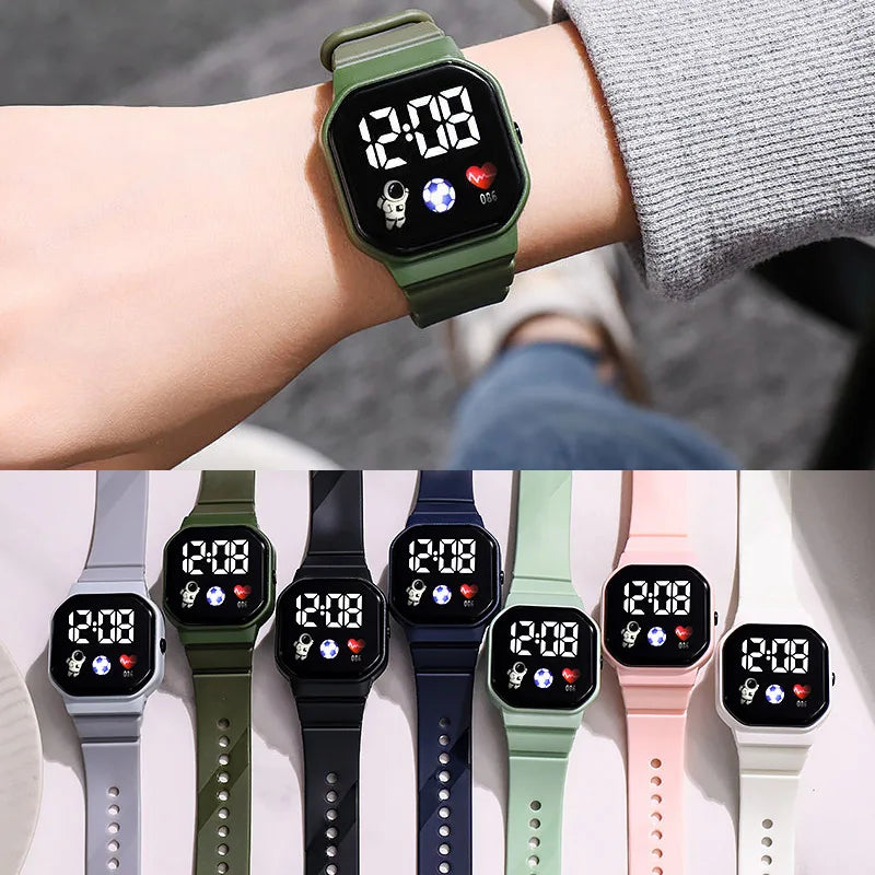 Kids Watch Sport LED Digital Watches Spaceman Silicone Strap Waterproof Electronic Wristwatch for Children Boys Girls Gifts