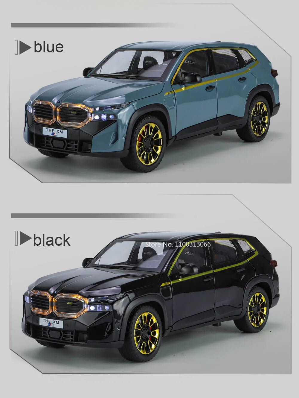 1/24 The XM Alloy Car Models Toy Diecasts Off-road Vehicles with Light Sound Pull Back Function SUV Car Toys for Kids Boys Gifts