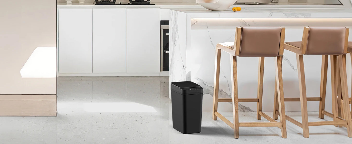Bathroom Trash Can, 12L Automatic Motion Sensor Touchless Waterproof Trash Bin with Lid, Smart Electric Trash Can for Kitchen