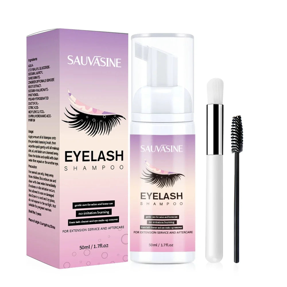 5/10PCS 50ML Eyelash Extension Shampoo Foam Mousse Kit Fast Makeup Glue Removal Foam Set Deeply Cleaning With Brush For Women
