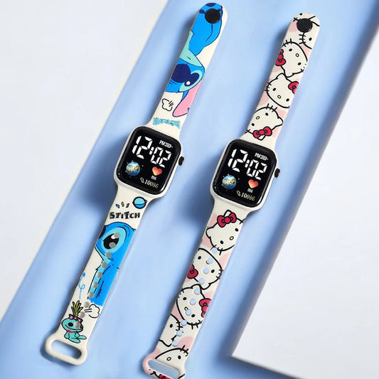 Новые детские часы со стежком для девочек Reloj Inteligente Para Niños Niña Reloj Hello Kitty, цифровые часы для женщин, Relógio Infantil