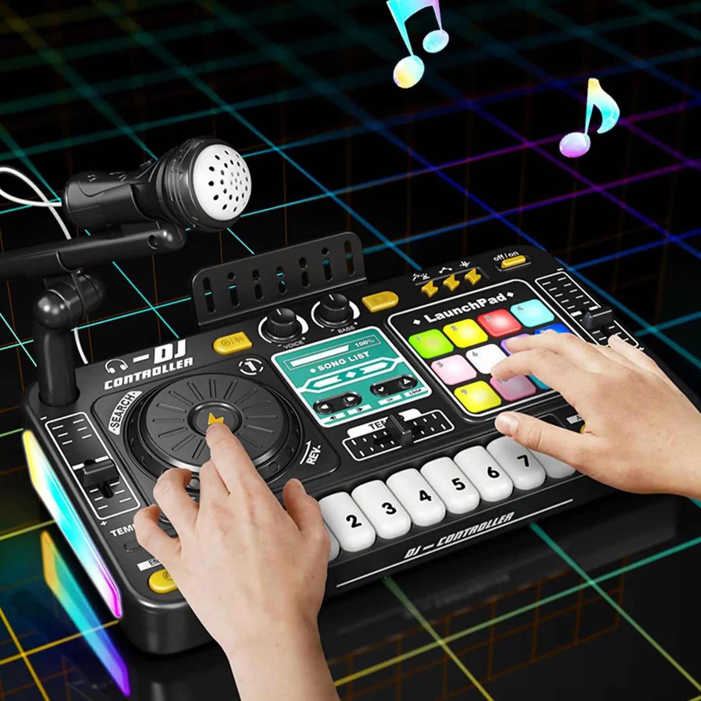 Kids Simulation DJ Mixer Controller Toys, Multi-function Music Effects Electronic Learning Game toys, Birthday Gift For Children