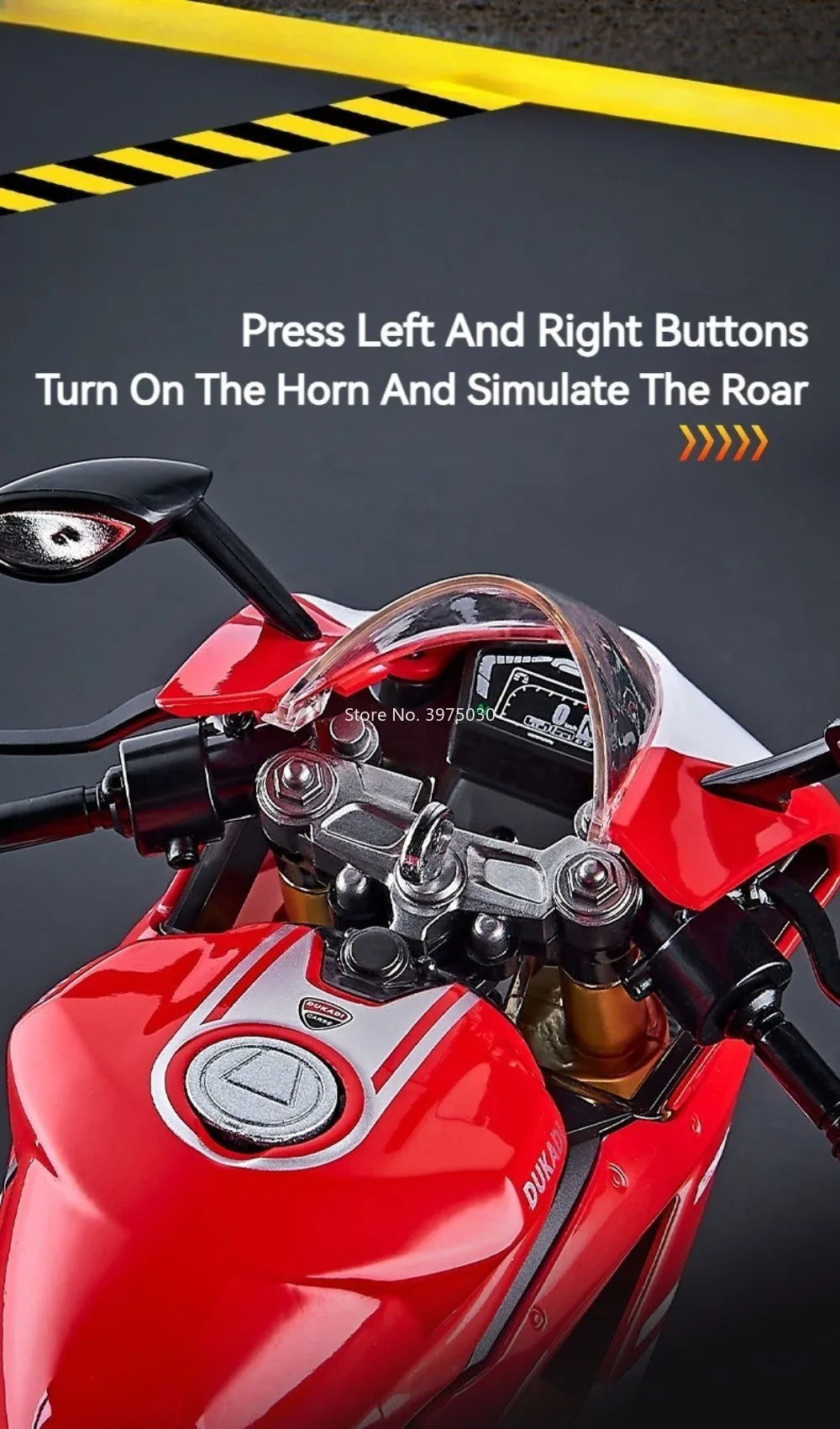 1:9 1299 Motorcycles Car Toy Alloy Diecast Model Rubber Tires with Light Music Spray Miniature Vehicle Kids Children's Day Gifts