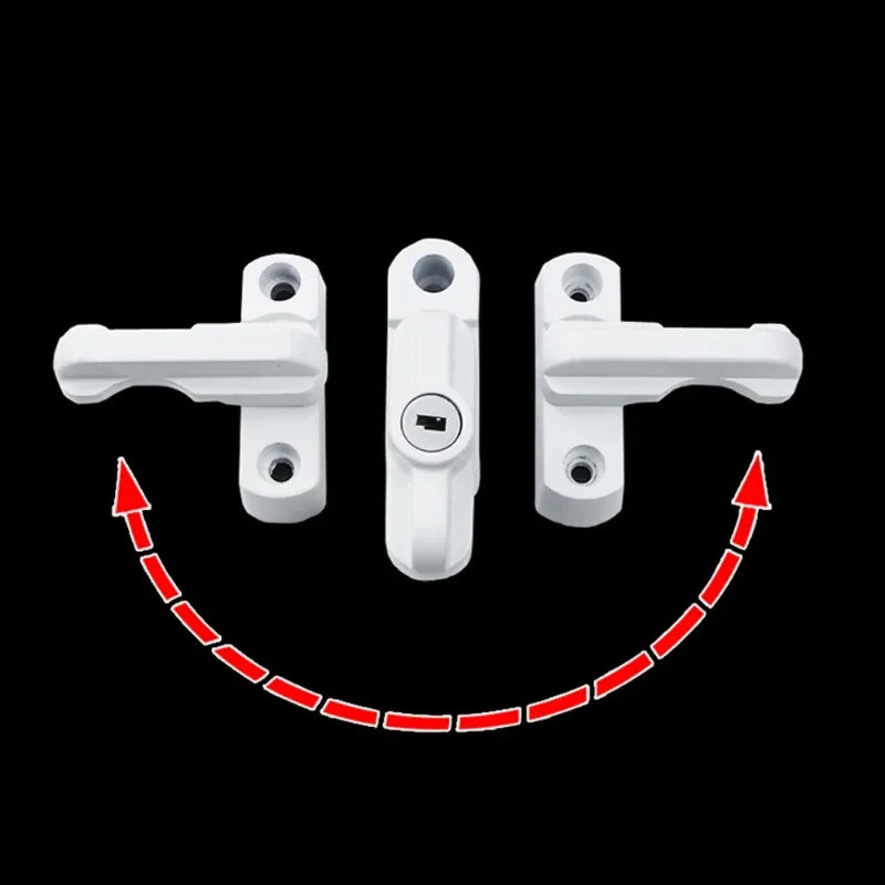 T-locks With Key External Window Lock Buckle Alloy Safety Locks UPVC Door Sash Jammer Security Restrictor Lock Anti Theft Locks