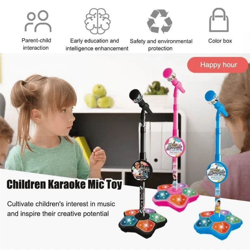 Kids Microphone  With Stand Karaoke Song Music Instrument Toys Brain-Training Educational Toy Birthday Gift For Girl Boy