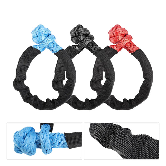 41000lbs Soft Shackle Synthetic Rope Heavy Duty Offroad 4X4 Tow Shackle Strap with Protective Sleeve for Jeep Truck SUV