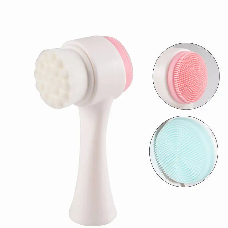1/2pcs 2-In-1 Facial Silicone Cleansing Brush Facial Soft Silicone Brushes Care Massage Brush Portable Face Deep Cleansing Brush