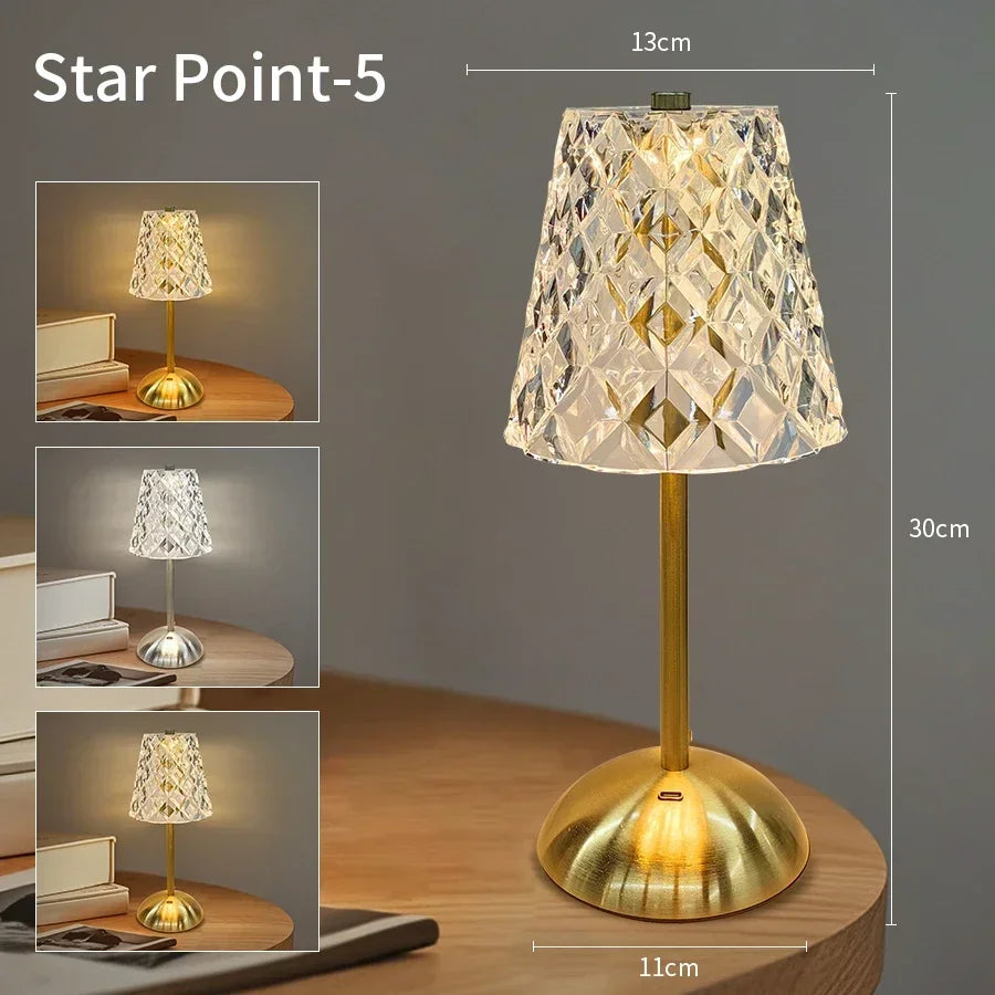 USB Rechargeable LED Table Lamp Touch Sensor Desktop Night Light For Bar Hotel Restaurant Bedroom Atmosphere Room Decor Lighting