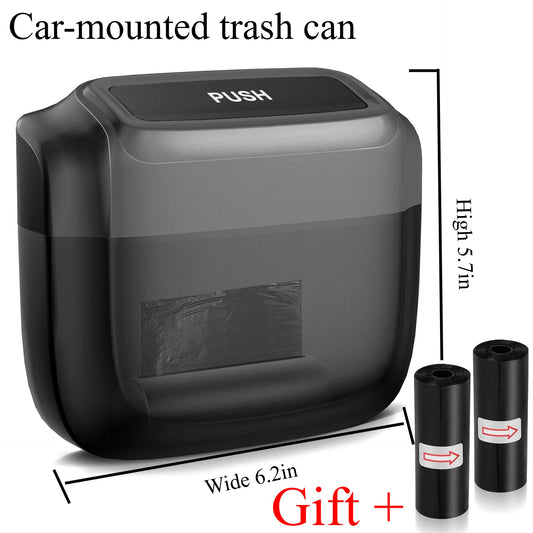 Mini Car Trash Can Hanging Car Storage Box ABS Side Door Trash Can Integrated Built-in Trash Bag Auto Parts Interior Accessories