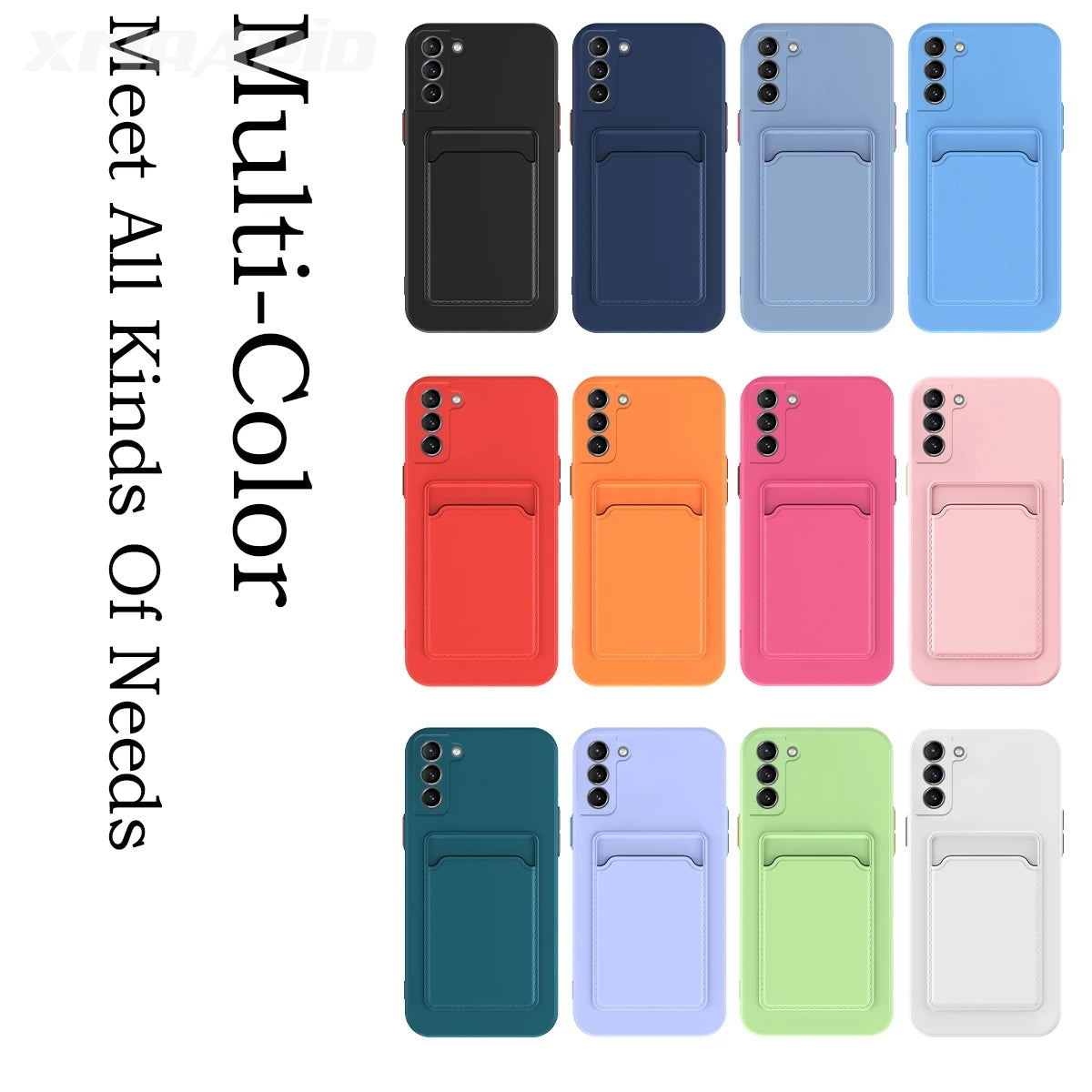 Silicone Wallet Case Funda For iPhone 16 Pro Max 15 14 Plus 11 12 13 Mini SE Card Holder Slot Back Cover Protective Accessories