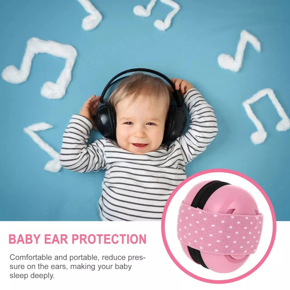 Infant Ear Muffs Noise Cancelling Soft Padded Design Baby Ear Protection Headphones with Elastic Headband