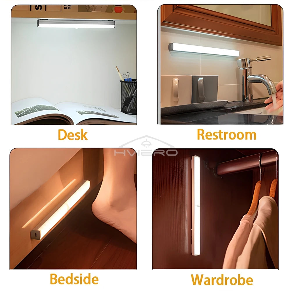 Wireless Motion Sensor Led Lamp Usb Rechargeable Night Light Kitchen Wardrobe Closet Living Decorative Lighting Smart Touch Bulb