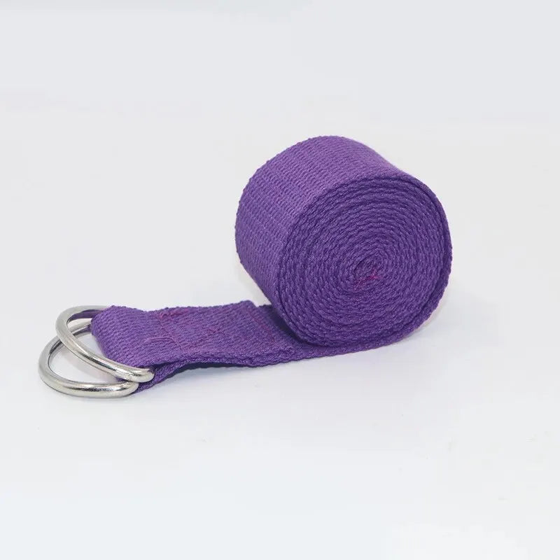 1Pc Yoga Strap For Yoga Pilates Ballet Dance With Adjustable D-Ring Buckle Cotton Yoga Belt For Fitness Daily Stretching