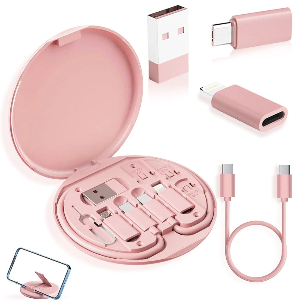 Multi USB Type C to C 60W Charging Adapter Cable Kit USB C to Lighting Conversion Set USB A & Type C to Micro/Type C/Lighting