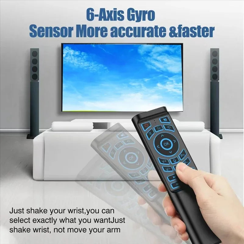 Air Mouse Remote Control Gyroscope 7 Color Backlit Dual Mode BT5.2 2.4G Wireless Keyboard Mouse For PC Android Smart TV Box