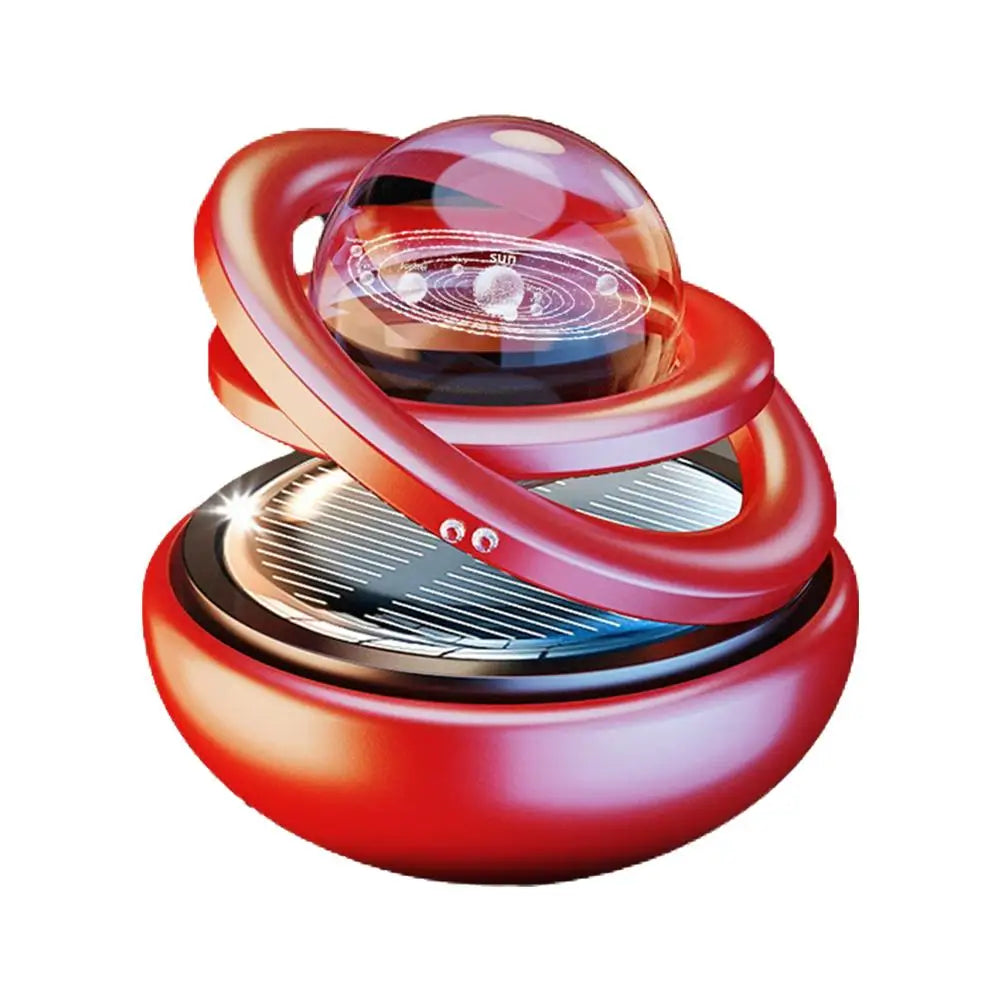 Car Air Freshener Solar Energy Air Purifier With incense tablets Autorotation Interstellar Ball Double Ring Suspension Decor