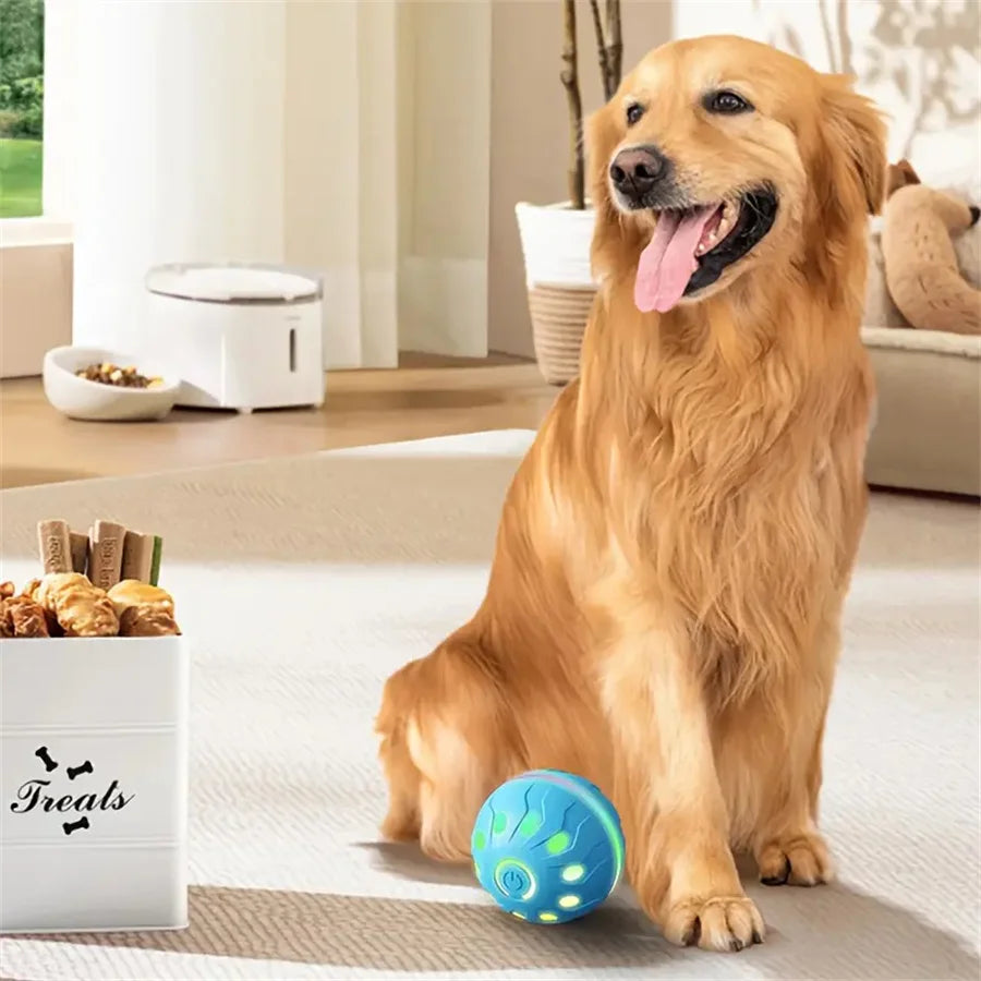 Smart Dog Toys Ball Electronic Interactive Cat Toy Pet Jump and Rolling Ball USB Automatic Moving Bouncing for Large Medium Dogs