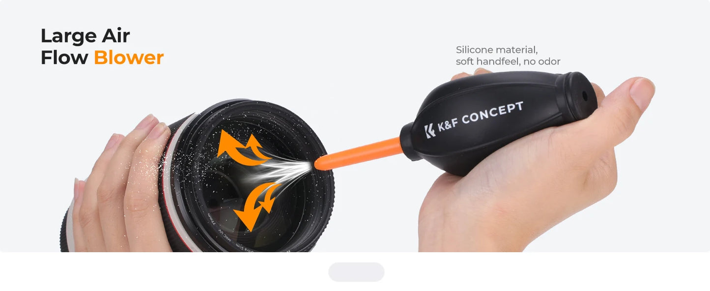 K&F Concept Camera Lens Cleaning Kit with Camera Blower Glasses Wipes Cloth Cleaning Liquid Cleaning Pen for Camera Lens Phone