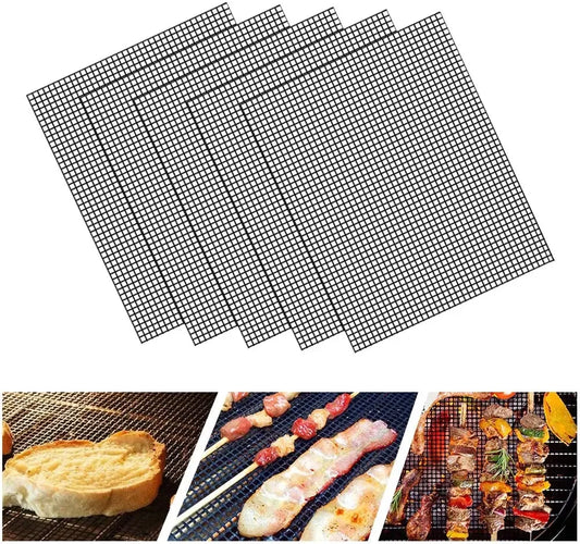 Reusable BBQ Mesh Grill Mat Nonstick Mesh Grilling Mats Easy to Clean Works on Gas Charcoal Electric Grill Barbecue Accessories