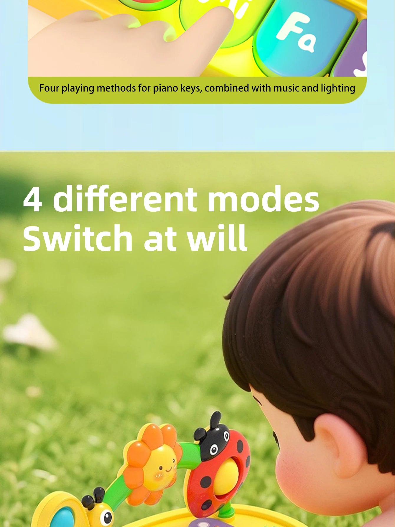 Baby Colorful Insect Musical Instrument - Baby Early Education Smart Electronic Piano Toy for Boys and Girls