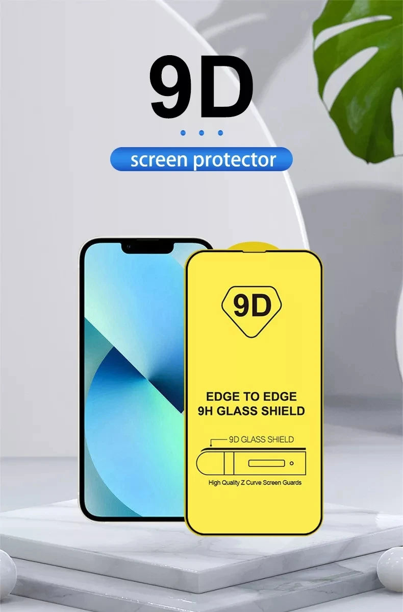9D Screen Protector Tempered Glass for IPhone 14 13 12 11 Pro Max Protective Glass for IPhone X XR XS Max 7 8 6S 14 Plus