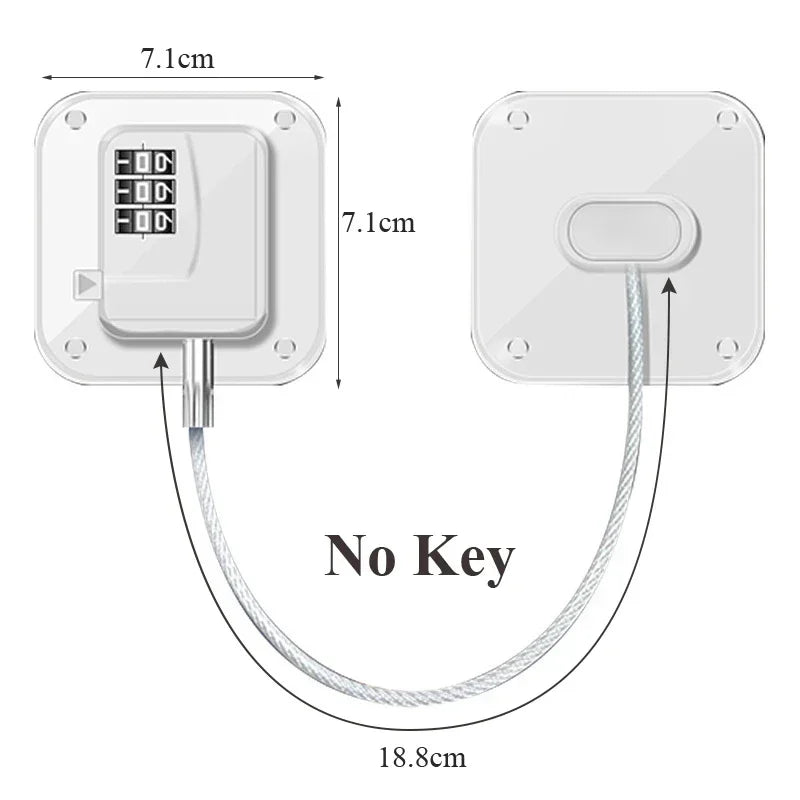 1 Pcs Child Safety Lock Cabinet Fridge Door Lock Stainless Steel Cable Protection Kids Baby Home Window Lock Strong Fix  מנעול