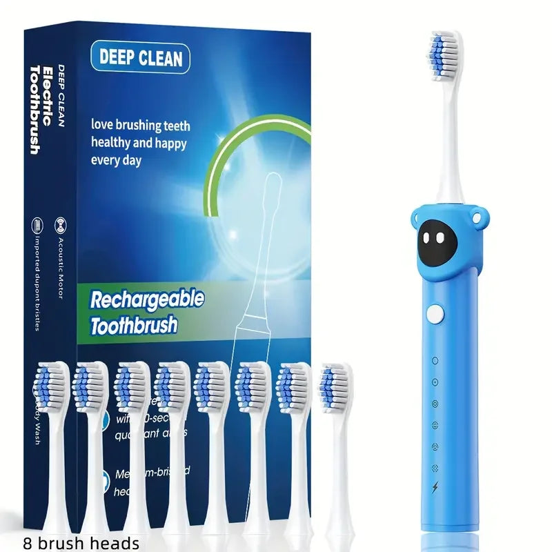 Children Sonic Electric Toothbrush Colorful Cartoon For Kids USB Rechargeable Soft Automatic Waterproof With Replacement Head