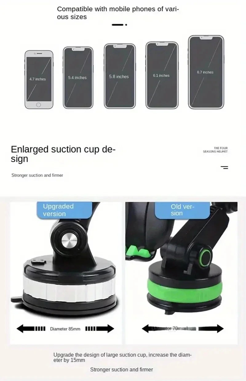 VIKEFON Car Phone Holder Stand Universal Dashboard Car Clip Mount GPS Bracket Sucker Mobile Phone Support in Car For All Phones