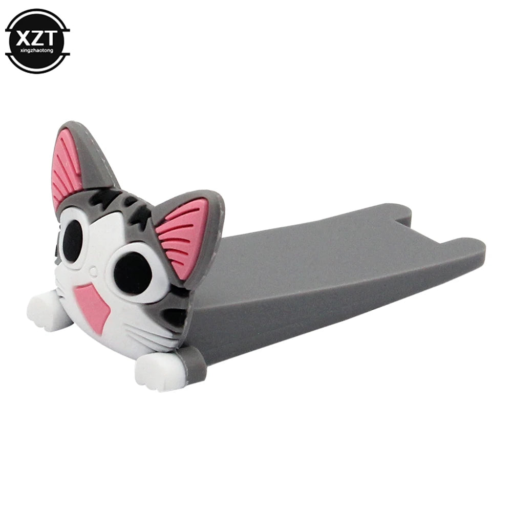 Cute Cartoon Silicone Door Reusable Shock Absorbent Block Wedge Doorstops Door Handle Stopper Home Door Anti-collision Stopper
