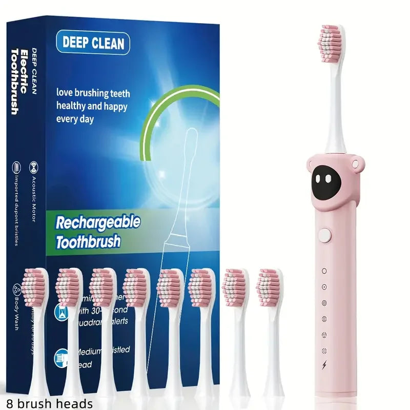 Children Sonic Electric Toothbrush Colorful Cartoon For Kids USB Rechargeable Soft Automatic Waterproof With Replacement Head