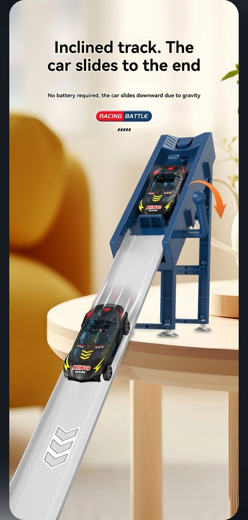 Rail Car Track with Race Track Racing Set Toy Vehicle Alloy Car Kids Catapult Car Competitive Play Game for Kids Toy Christmas