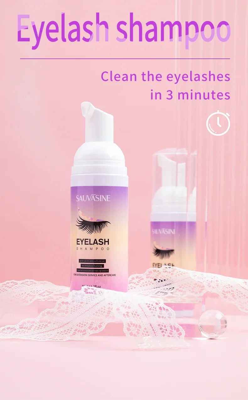 5/10PCS 50ML Eyelash Extension Shampoo Foam Mousse Kit Fast Makeup Glue Removal Foam Set Deeply Cleaning With Brush For Women