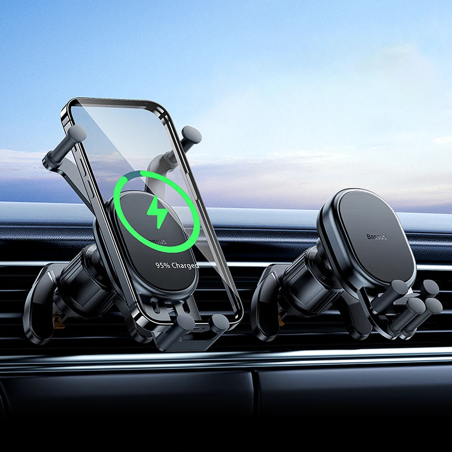 Baseus Car Phone Holder Wireless Charger Car Charger for Air Vent Mount Fast Charging For iPhone 12 13 14 Support Xiaomi Huawei