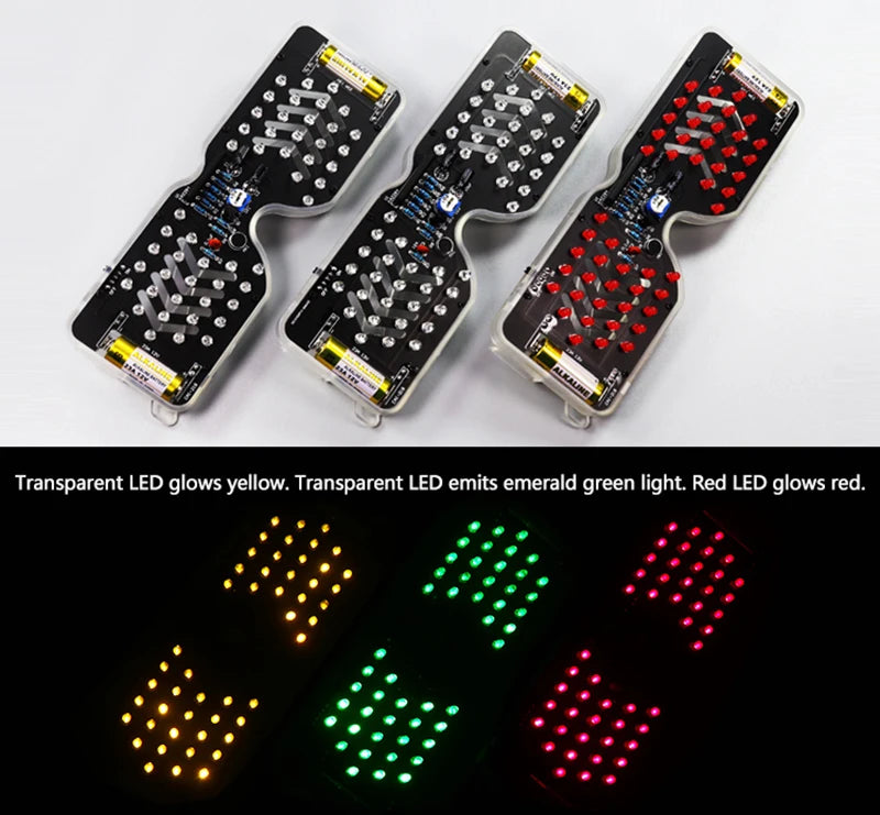 Voice Activated LED Light Emitting Glasses Making Kit Light-emitting Diode Flashing Light DIY Electronic Kit Soldering Assembly