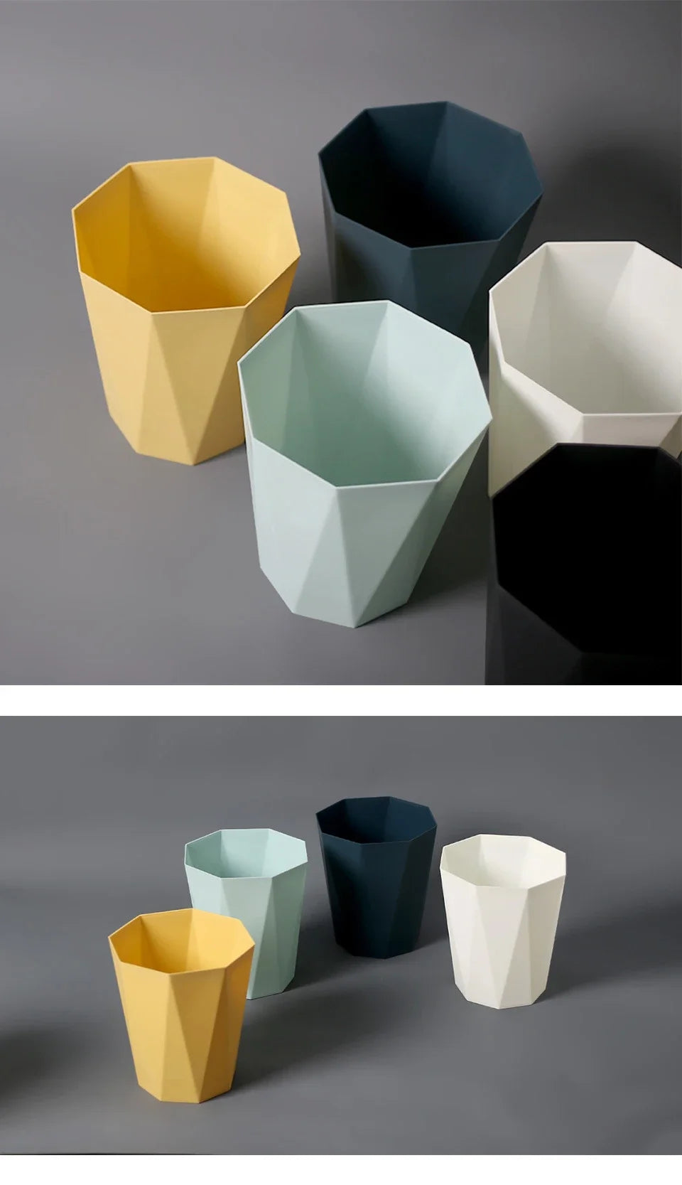 Household Trash Can Open Trash Basket Large-capacity Plastic Basket Toilet Paper Basket for Bathroom Bedroom Kitchen Office